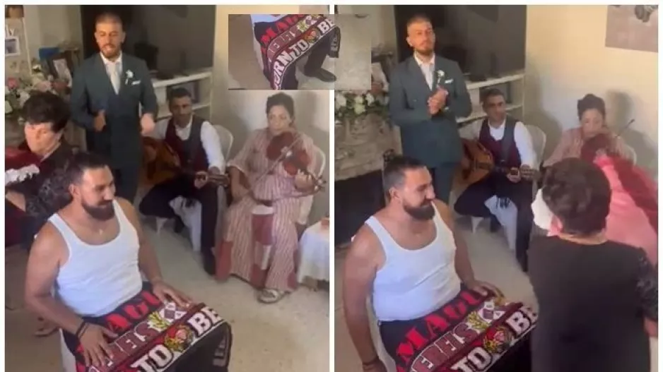 Γαμπρός με αρκετά κασκόλ της Νέας Σαλαμίνας! (βίντεο)