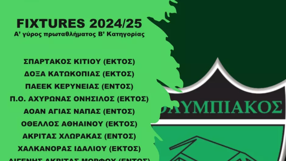 Το πρόγραμμα του Ολυμπιακού για τον Α΄γύρο