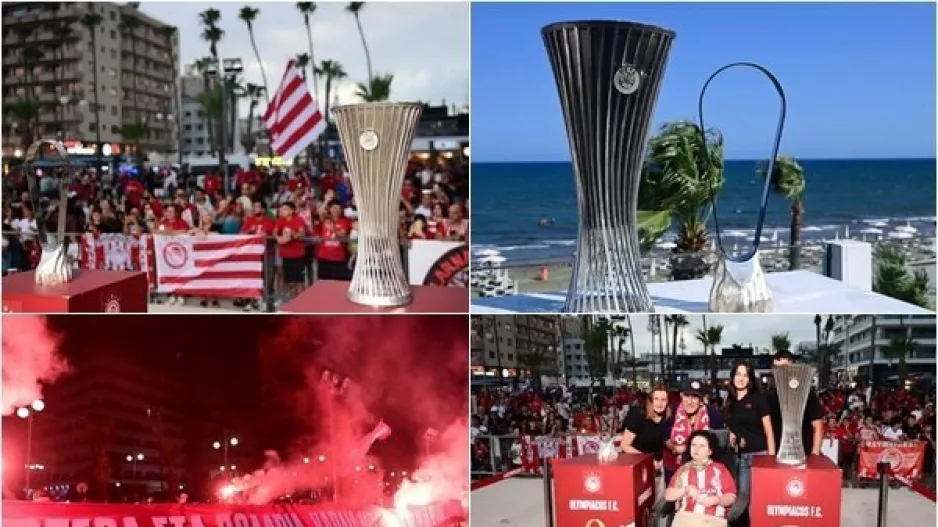 Χαμός... στην Λάρνακα για τις ευρωπαϊκές κούπες του Ολυμπιακού! (Φώτος)