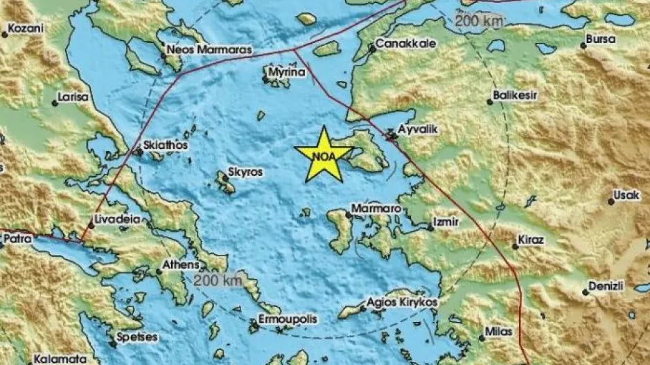 Σεισμός στη Μυτιλήνη - Κοντά στην Ερεσό το επίκεντρο