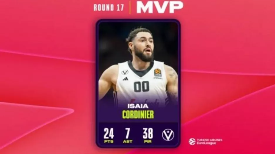 MVP της αγωνιστικής ο εκπληκτικός Κορντινιέ για πρώτη φορά στην καριέρα του