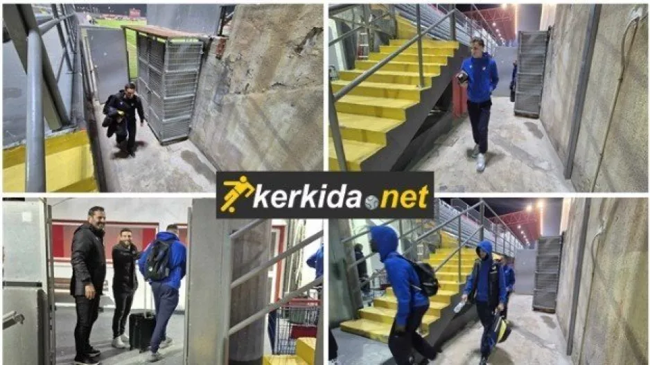 (ΦΩΤΟΣ kerkida) Η άφιξη του ΑΠΟΕΛ 