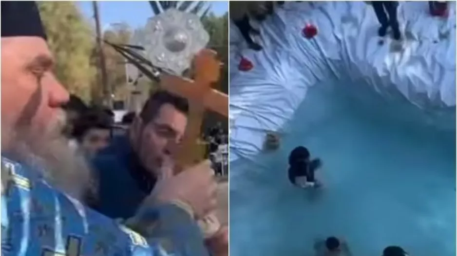 Ο Πάτερ Κυπριανός (μπαμπάς του Φειδία) τήρησε το έθιμο... αυτοσχεδιάζοντας! (Βίντεο)