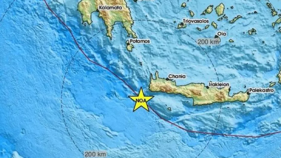 Σεισμός κοντά στην Κρήτη
