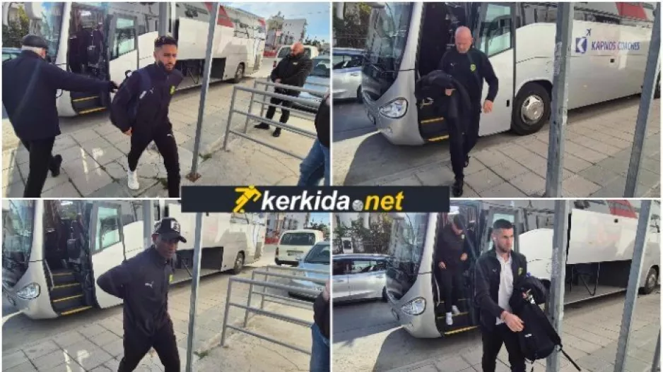 Άφιξη ΑΕΚ στο "Αμμόχωστος" (ΦΩΤΟΣ)