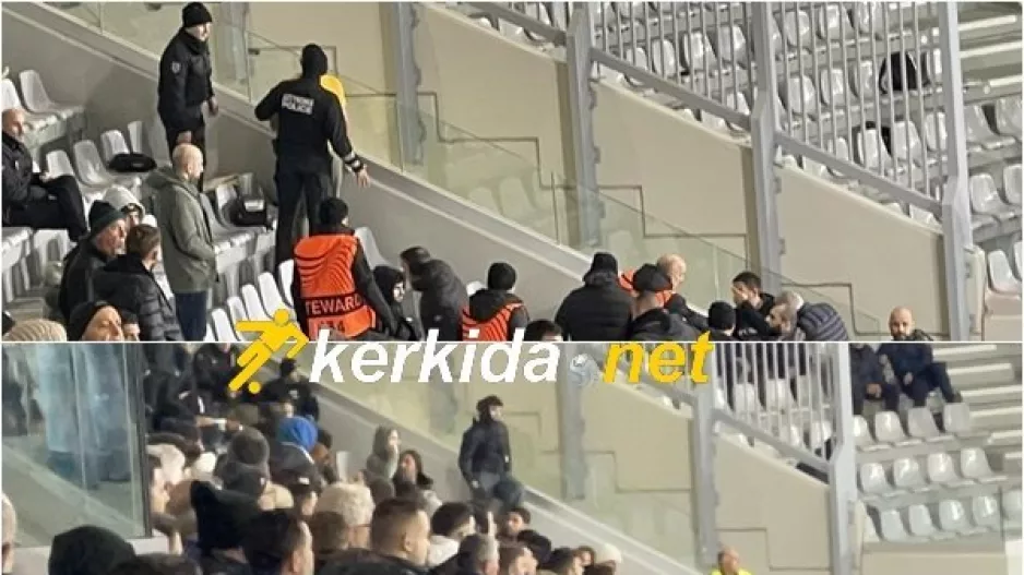 Μετά το γκολ - Ένταση στην κεντρική κερκίδα/ Παρέμβαση stewards