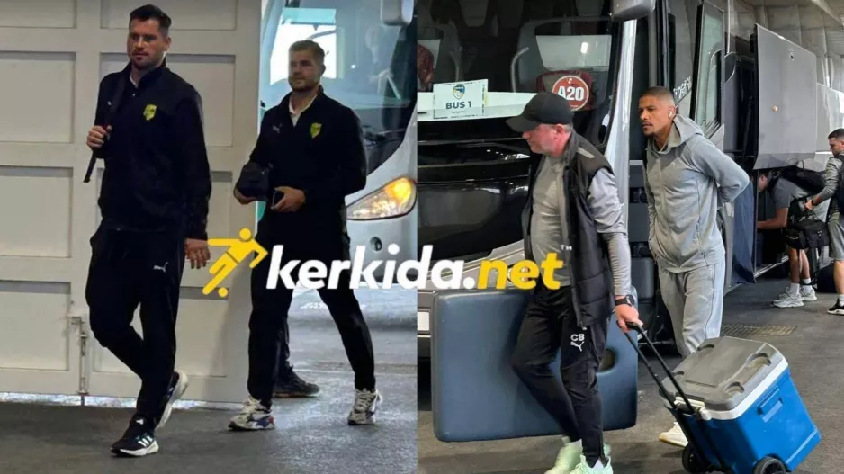 (ΦΩΤΟΣ kerkida.net) Η άφιξη της ΑΕΚ και της Πάφου 