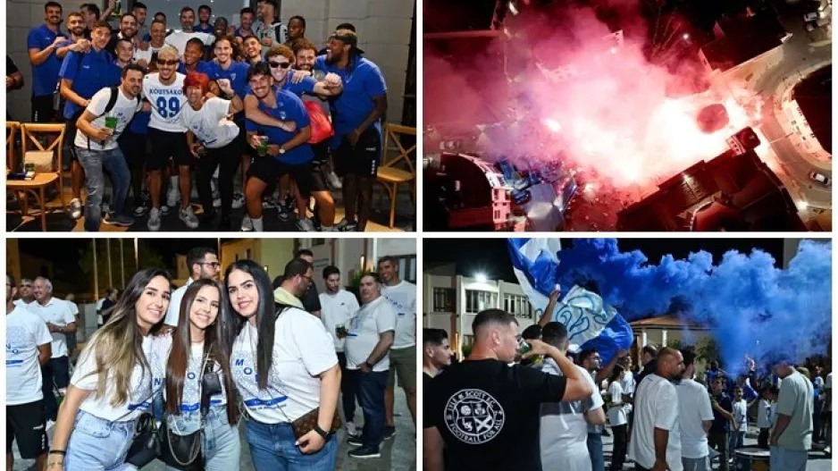 ΜΑΖΙ...παίκτες και κόσμος στο Σωματείο (Φώτος)