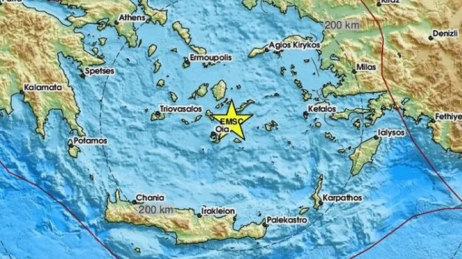 Σεισμός μεταξύ Σαντορίνης και Αμοργού