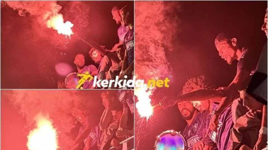 Πανηγύρισαν με... καπνογόνα οι παίκτες! (Βίντεο/Φώτος Kerkida)