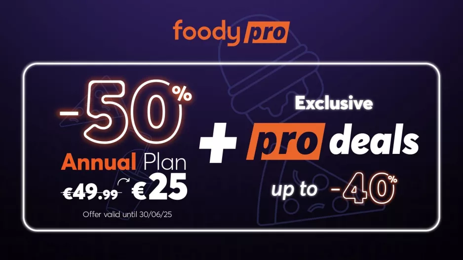 Foody Pro: ετήσια συνδρομή για απεριόριστο δωρεάν delivery, με 25€