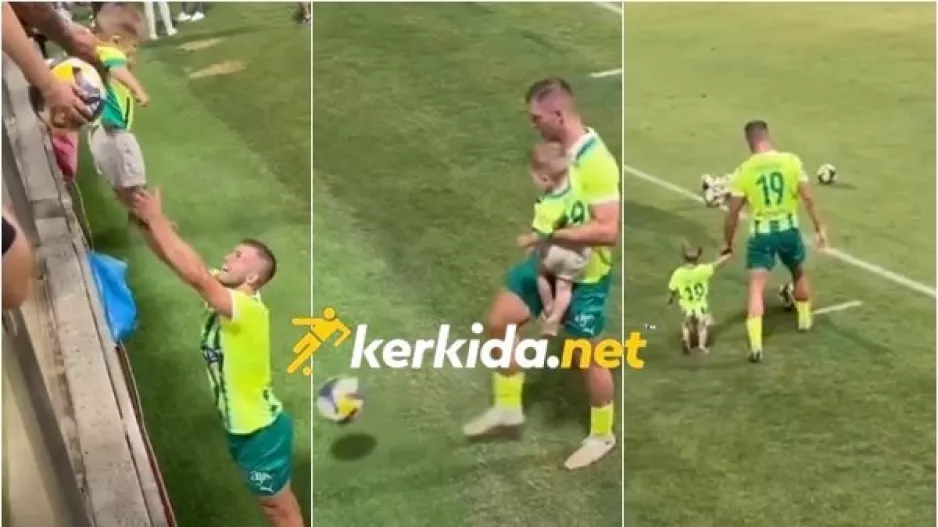 Ανγκιέλσκι: Παιχνίδι και αγκαλιές με τον "μεγαλύτερο" θαυμαστή του! (Βίντεο Kerkida)