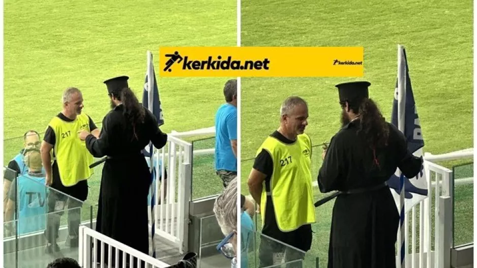 Πάτερ με σημαία της Πάφος FC στο "Αλφαμέγα"