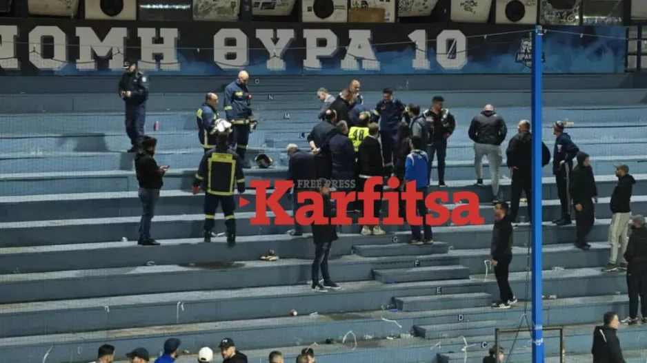 Κατέρρευσε ξύλινη κερκίδα στον αγώνα του Ηρακλή (Φώτος)