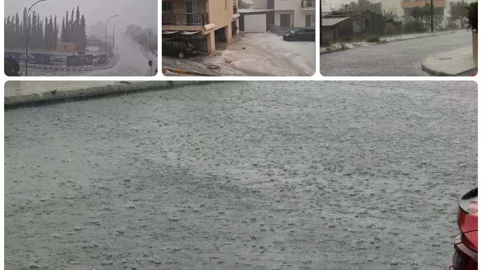 Έντονη βροχόπτωση, χαλάζι (Πάφος)