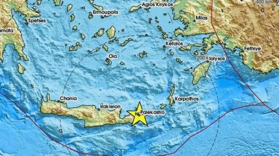 Διπλός σεισμός στην ανατολική Κρήτη 