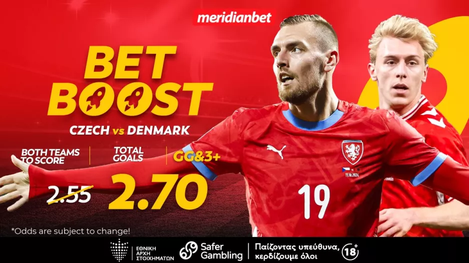 Τσεχία-Δανία: Το δελεαστικό bet boost στα γκολ σε απόδοση 2.70! – Το στοίχημα έχει πλέον όνομα!