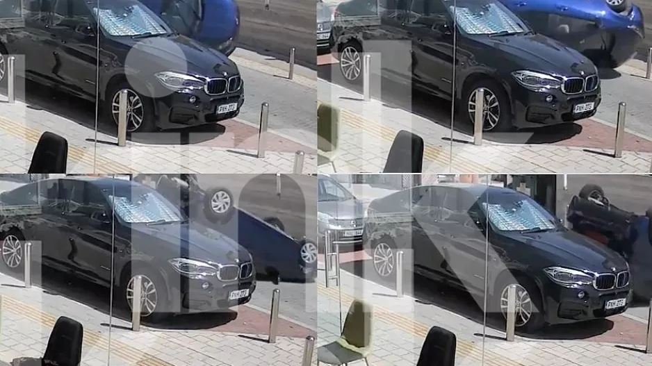 Αγία Νάπα: Αυτοκίνητο χτύπησε σε παλούκι και αναποδογύρισε (Βίντεο)