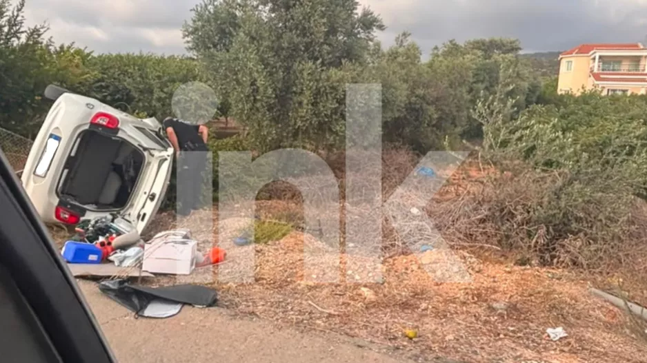Τροχαίο ατύχημα στην Πέγεια: Αυτοκίνητο ανατράπηκε σε χωράφι