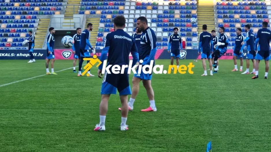 Η προπόνηση στο "Skonto Stadions" (Φώτος kerkida)