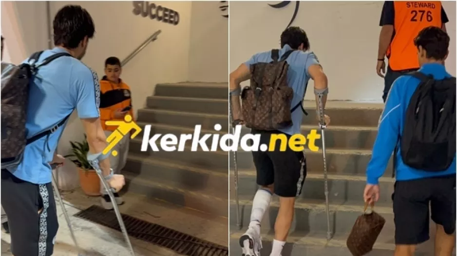 Αποχώρησε με πατερίτσες ο Πέπε (Βίντεο/Φώτος Kerkida)