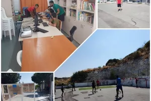 ΟΜΟΝΟΙΑ 1948/Επίσκεψη στο κέντρο φιλοξενίας προσφύγων 