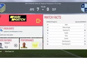Ισοπαλία με Απόλλωνα και 7-0 με Spartan