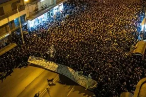Εικόνες από το συλλαλητήριο των φίλων του ΠΑΟΚ