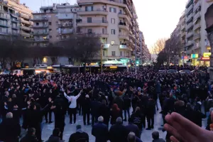Εικόνες από το συλλαλητήριο των φίλων του ΠΑΟΚ