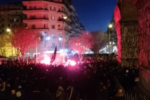 Εικόνες από το συλλαλητήριο των φίλων του ΠΑΟΚ
