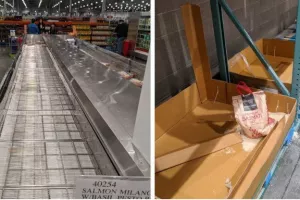 Εικόνες υστερίας σε σουπερμάρκετ του Λος Αντζελες