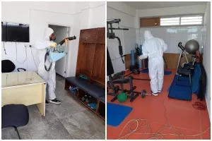 Απολύμανση στα αποδυτήρια (Φώτος)