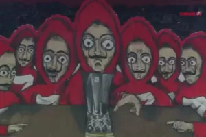 Ερυθρόλευκο μήνυμα με Casa de Papel (Βίντεο)