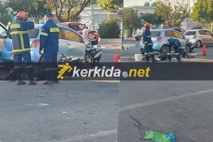 Σοβαρό τροχαίο με μοτοσικλετιστή στη Λεμεσό (φώτο)
