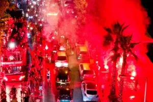 Ο γύρος θριάμβου του Ολυμπιακού από Drone