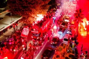 Ο γύρος θριάμβου του Ολυμπιακού από Drone
