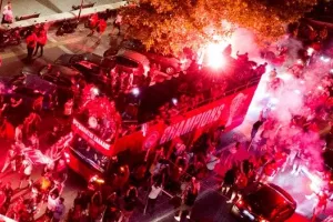 Ο γύρος θριάμβου του Ολυμπιακού από Drone