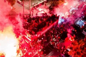 Ο γύρος θριάμβου του Ολυμπιακού από Drone
