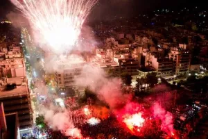 Ο γύρος θριάμβου του Ολυμπιακού από Drone