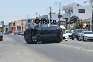 Tροχαίο στη Λεμεσό/Αναποδογύρισε αυτοκίνητο (φώτος)