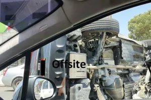 Tροχαίο στη Λεμεσό/Αναποδογύρισε αυτοκίνητο (φώτος)