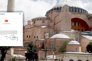 Αγία Σοφία: Υπέγραψε το διάταγμα ο Ερντογάν κι ευχήθηκε "καλορίζικο" το τζαμί