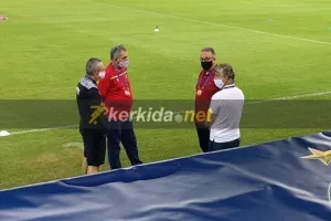 (ΦΩΤΟ kerkida) Υπό το βλέμμα Παπασταύρου η προπόνηση
