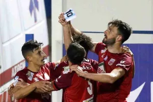 Ο πανηγυρισμός των παικτών του Βόλου με περιβραχιόνιο της Αργεντινής 