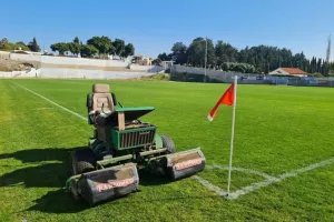 Εργασίες στο γήπεδο λόγω της διακοπής 