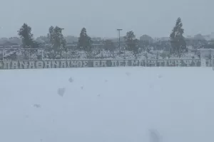 Ματαιώθηκε η προπόνηση στο χιονισμένο Κορωπί (φώτος)