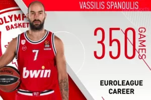 Ο Σπανούλης έφτασε τις 350 συμμετοχές στην EuroLeague
