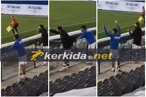 (ΒΙΝΤΕΟ) Οκριασβίλι - Μίχα/ Στο φινάλε, έπαιξαν... "μπαλίτσα" απ' την κερκίδα!