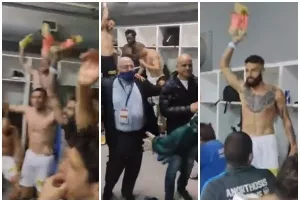 Το "πάρτι" στα αποδυτήρια, με ΤΙΜΟΥΡ-ΠΟΥΛΛΑΪΔΗ στην... πρώτη γραμμή! (Βίντεο)
