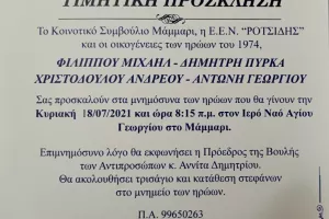 Φόρος τιμής στους ηρωικά πεσόντες συγχωριανούς